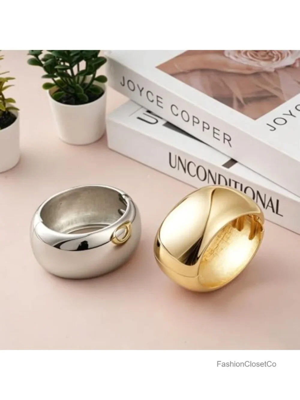 Minimalist Chunky Bangle Bracelet, Wide Twisted Cuff Hinged Bangle, Silver